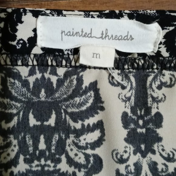 Painted threads paisley print boho blouse medium - Picture 9 of 10
